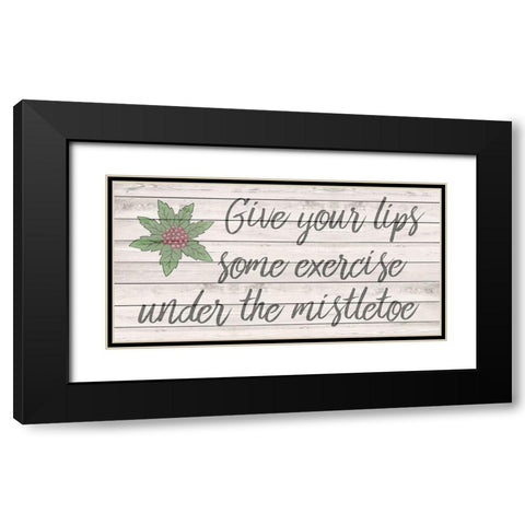 Mistletoe Kisses Black Modern Wood Framed Art Print with Double Matting by Phillip, Jamie