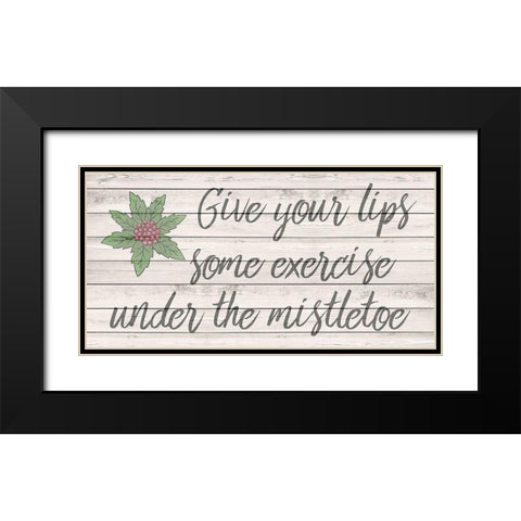 Mistletoe Kisses Black Modern Wood Framed Art Print with Double Matting by Phillip, Jamie