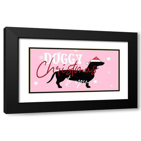Doggy Christmas Black Modern Wood Framed Art Print with Double Matting by Phillip, Jamie