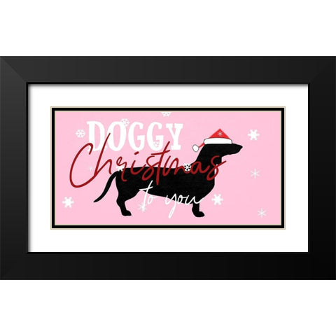 Doggy Christmas Black Modern Wood Framed Art Print with Double Matting by Phillip, Jamie