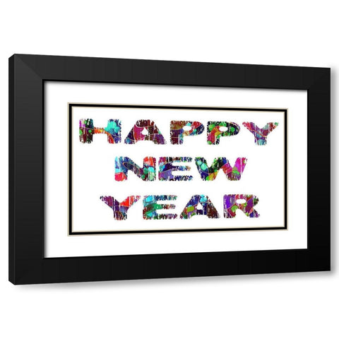 New Year Black Modern Wood Framed Art Print with Double Matting by Phillip, Jamie