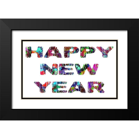 New Year Black Modern Wood Framed Art Print with Double Matting by Phillip, Jamie