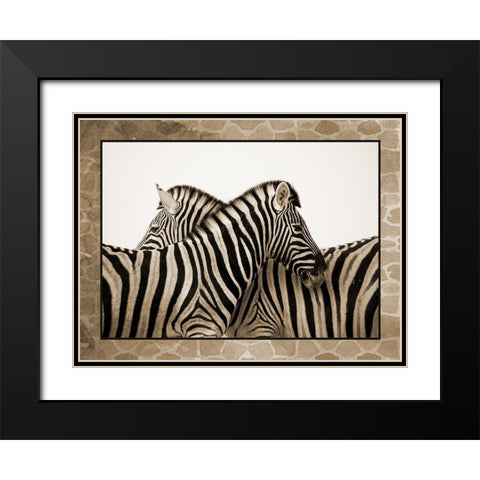 Zebras Black Modern Wood Framed Art Print with Double Matting by Phillip, Jamie