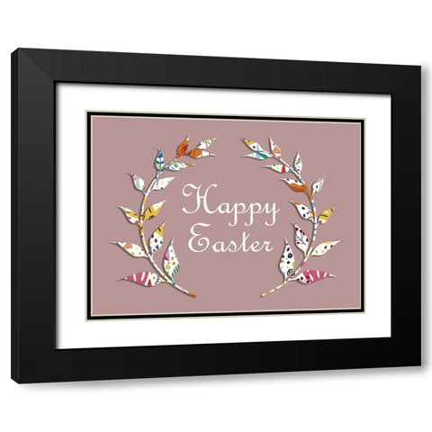 Happy Easter Black Modern Wood Framed Art Print with Double Matting by Phillip, Jamie