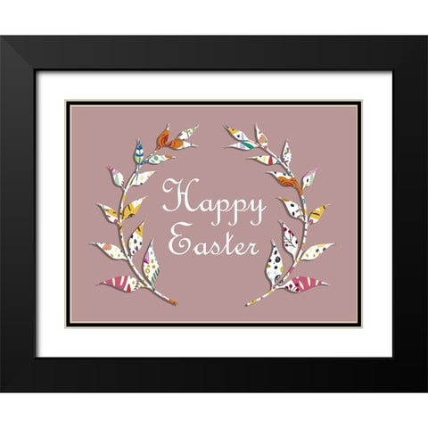 Happy Easter Black Modern Wood Framed Art Print with Double Matting by Phillip, Jamie