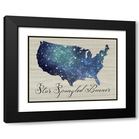Star Spangled Banner Black Modern Wood Framed Art Print with Double Matting by Phillip, Jamie