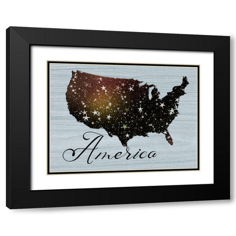 America Black Modern Wood Framed Art Print with Double Matting by Phillip, Jamie