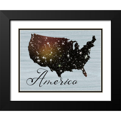 America Black Modern Wood Framed Art Print with Double Matting by Phillip, Jamie