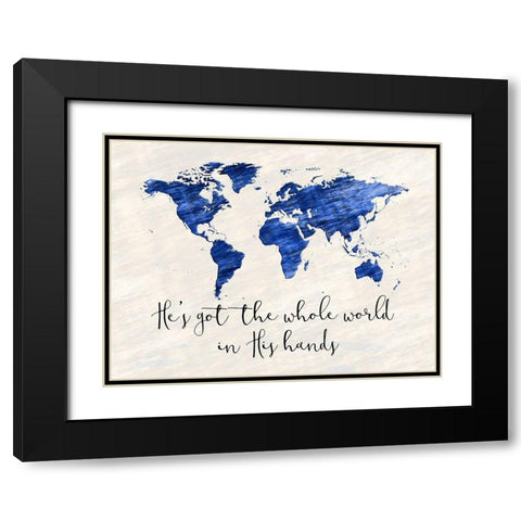 Whole World Black Modern Wood Framed Art Print with Double Matting by Phillip, Jamie