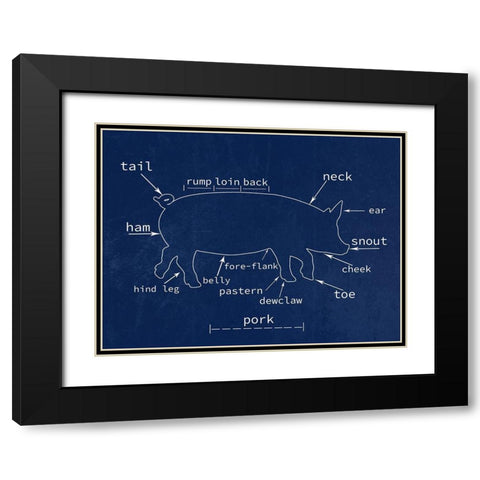 Pork Black Modern Wood Framed Art Print with Double Matting by Phillip, Jamie