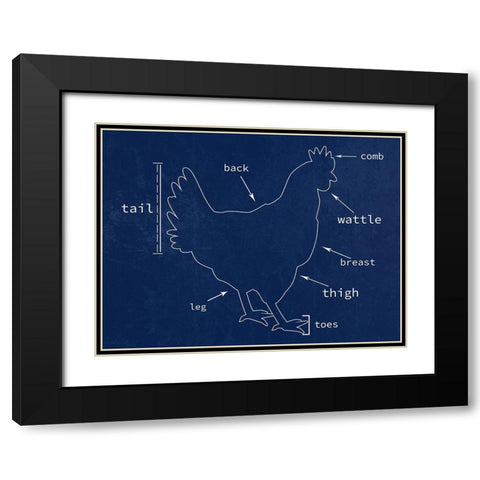 Chicken Black Modern Wood Framed Art Print with Double Matting by Phillip, Jamie