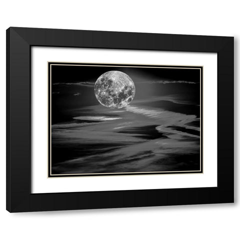 Black Moonlight Black Modern Wood Framed Art Print with Double Matting by Phillip, Jamie
