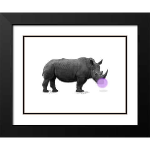 Rhino Bubble Black Modern Wood Framed Art Print with Double Matting by Phillip, Jamie