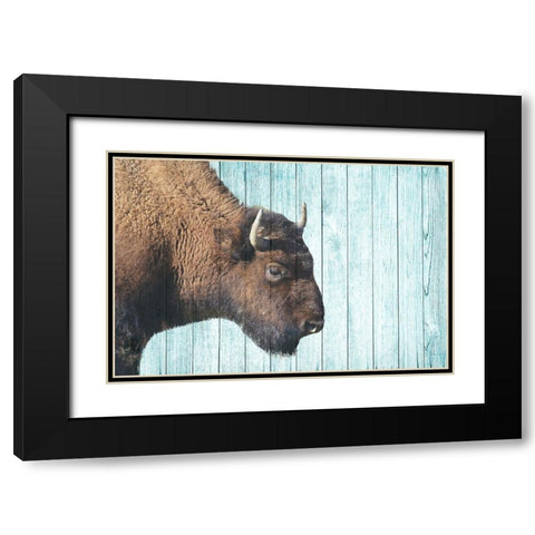 Bison Trail Black Modern Wood Framed Art Print with Double Matting by Phillip, Jamie