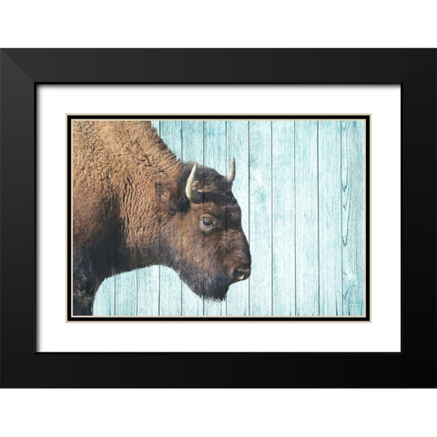 Bison Trail Black Modern Wood Framed Art Print with Double Matting by Phillip, Jamie