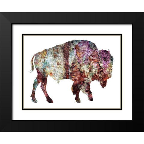 Rustic Bison Black Modern Wood Framed Art Print with Double Matting by Phillip, Jamie