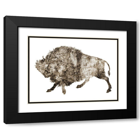 Rustic Bison 3 Black Modern Wood Framed Art Print with Double Matting by Phillip, Jamie