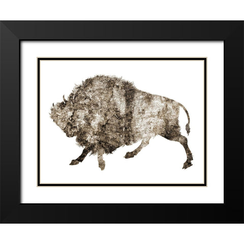 Rustic Bison 3 Black Modern Wood Framed Art Print with Double Matting by Phillip, Jamie