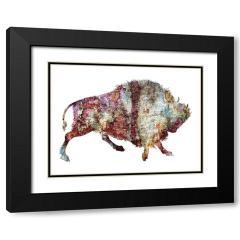 Rustic Bison 4 Black Modern Wood Framed Art Print with Double Matting by Phillip, Jamie