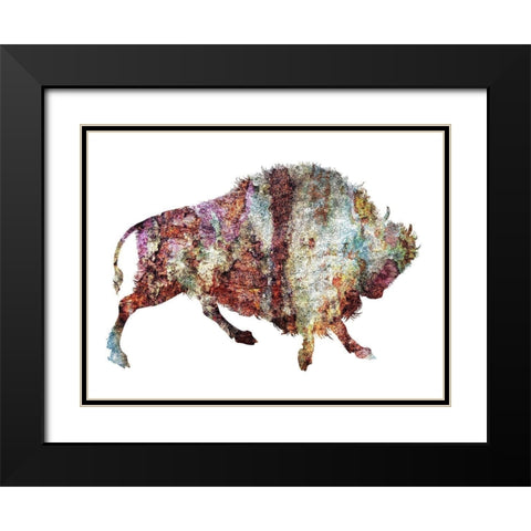 Rustic Bison 4 Black Modern Wood Framed Art Print with Double Matting by Phillip, Jamie