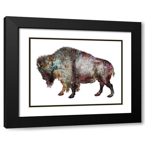 Rustic Bison 5 Black Modern Wood Framed Art Print with Double Matting by Phillip, Jamie