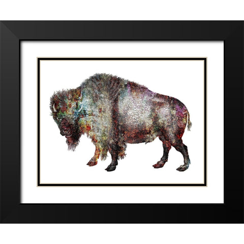 Rustic Bison 5 Black Modern Wood Framed Art Print with Double Matting by Phillip, Jamie