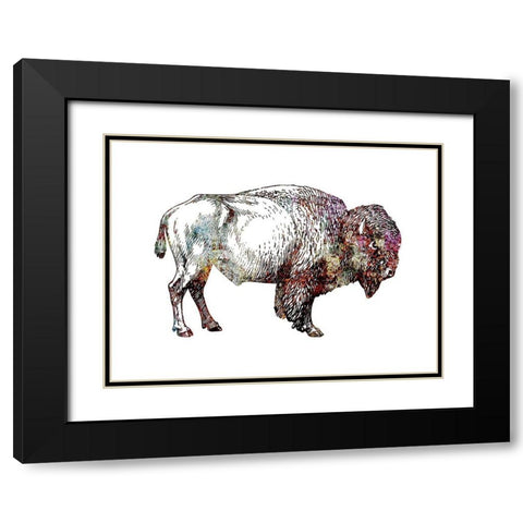Rustic Bison 5 Black Modern Wood Framed Art Print with Double Matting by Phillip, Jamie