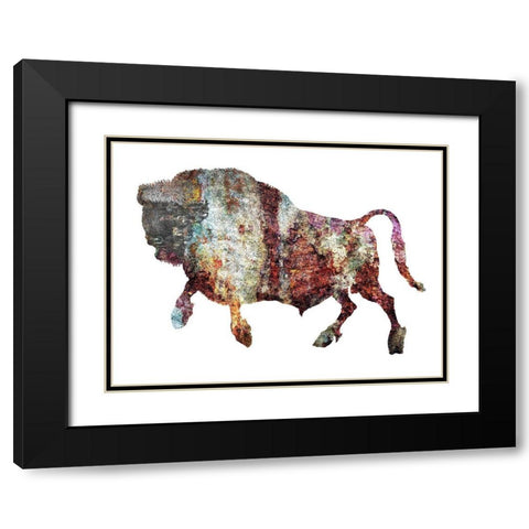 Rustic Bison 6 Black Modern Wood Framed Art Print with Double Matting by Phillip, Jamie