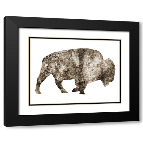 Rustic Bison 8 Black Modern Wood Framed Art Print with Double Matting by Phillip, Jamie