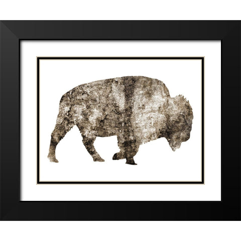 Rustic Bison 8 Black Modern Wood Framed Art Print with Double Matting by Phillip, Jamie