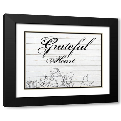 Greatful Heart Black Modern Wood Framed Art Print with Double Matting by Phillip, Jamie