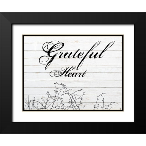 Greatful Heart Black Modern Wood Framed Art Print with Double Matting by Phillip, Jamie