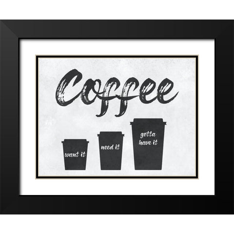 Coffe Shop Black Modern Wood Framed Art Print with Double Matting by Phillip, Jamie