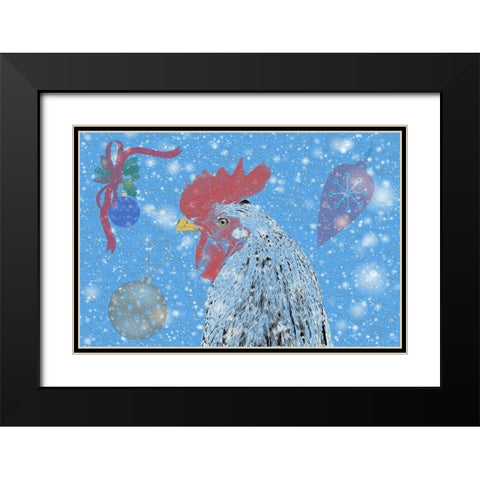 Rooster Black Modern Wood Framed Art Print with Double Matting by Phillip, Jamie