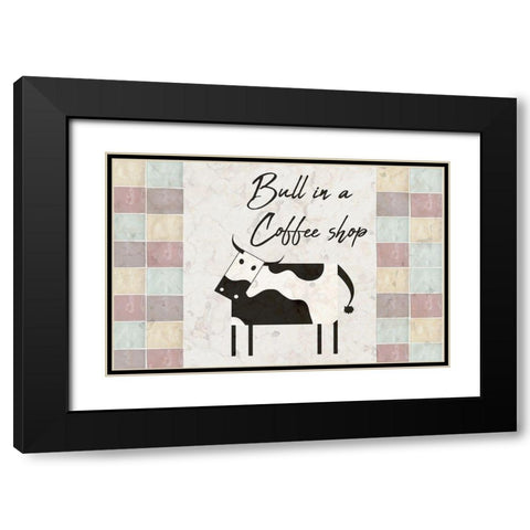 Coffee Shop Black Modern Wood Framed Art Print with Double Matting by Phillip, Jamie