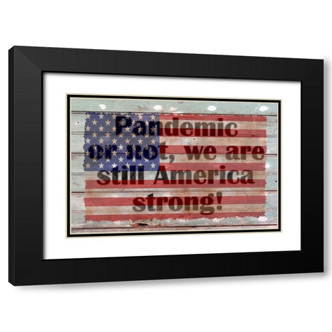 America Strong Black Modern Wood Framed Art Print with Double Matting by Phillip, Jamie