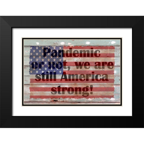 America Strong Black Modern Wood Framed Art Print with Double Matting by Phillip, Jamie