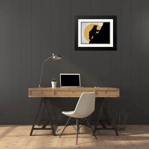 Bear Mountain Black Modern Wood Framed Art Print with Double Matting by Phillip, Jamie