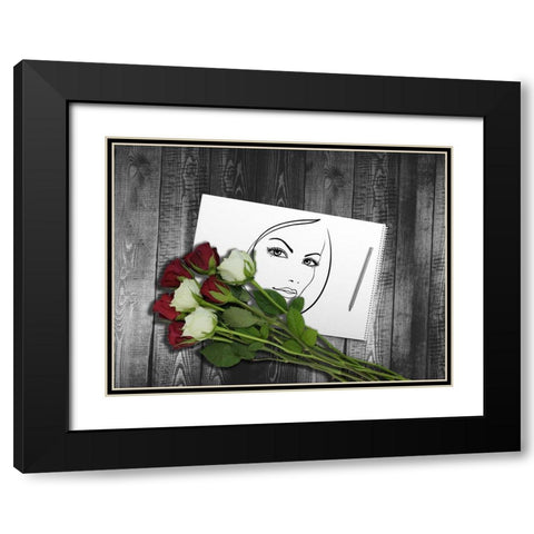 Drawing Black Modern Wood Framed Art Print with Double Matting by Phillip, Jamie