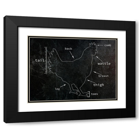 Chicken Black Modern Wood Framed Art Print with Double Matting by Phillip, Jamie