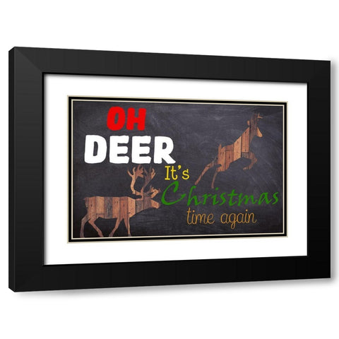 Oh Deer! Black Modern Wood Framed Art Print with Double Matting by Phillip, Jamie