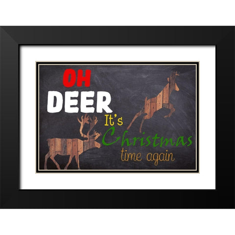 Oh Deer! Black Modern Wood Framed Art Print with Double Matting by Phillip, Jamie