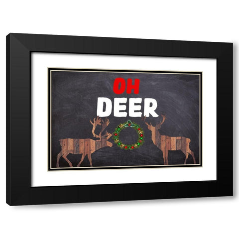 Oh Deer! 2 Black Modern Wood Framed Art Print with Double Matting by Phillip, Jamie