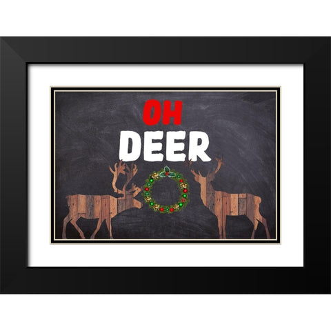 Oh Deer! 2 Black Modern Wood Framed Art Print with Double Matting by Phillip, Jamie