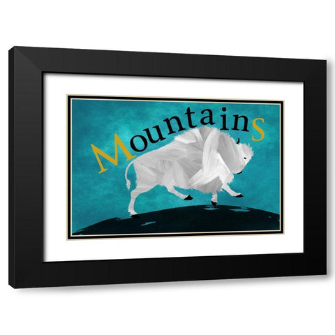 Mountain Bison Black Modern Wood Framed Art Print with Double Matting by Phillip, Jamie