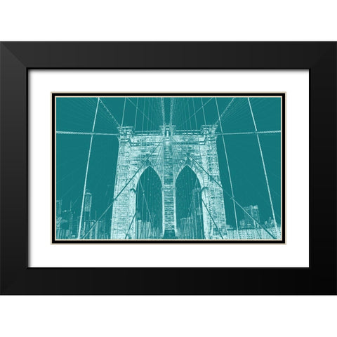 Brooklyn Bridge 2 Black Modern Wood Framed Art Print with Double Matting by Phillip, Jamie