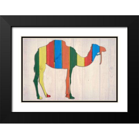 Camel 2 Black Modern Wood Framed Art Print with Double Matting by Phillip, Jamie