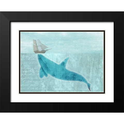 Giant Whale Black Modern Wood Framed Art Print with Double Matting by Phillip, Jamie