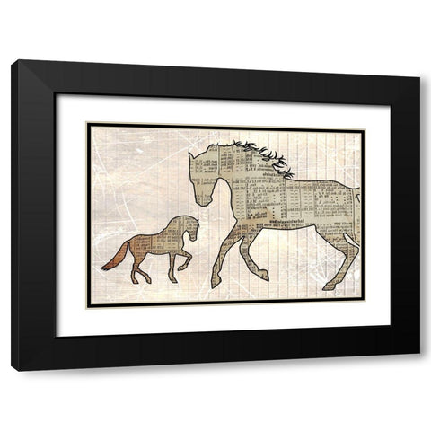 Horsey Baby Black Modern Wood Framed Art Print with Double Matting by Phillip, Jamie