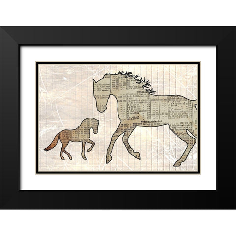 Horsey Baby Black Modern Wood Framed Art Print with Double Matting by Phillip, Jamie
